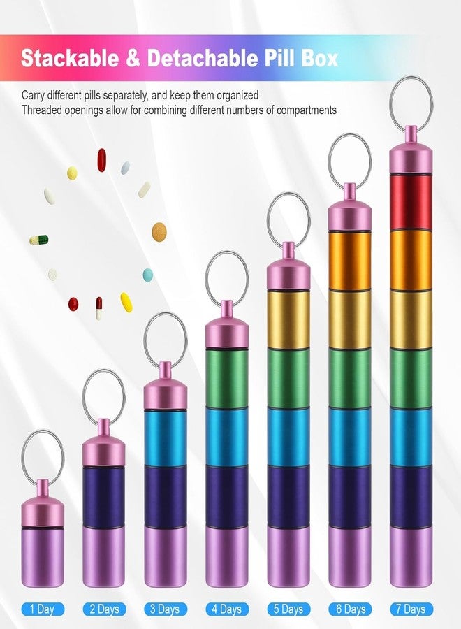 DOKMOE Aluminium Pill Box Organizer, Weekly Pill Organizer Pill Holder 7 Day Week Small Pill Container, Portable Medication Holder, Waterproof Pill Case with Keychain for Outdoor, Travel, Camping - Image 5